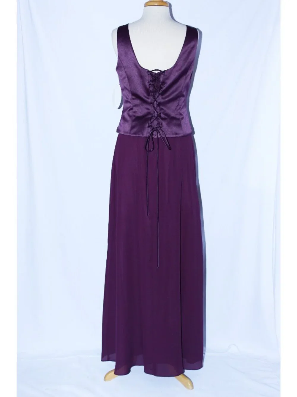 Rebecca #1353 Satin & Chiffon Mother of Bride or Groom Dress-Size 3X-PLUM-NWT - Picture 3 of 5